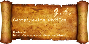 Georgijevits Akács névjegykártya